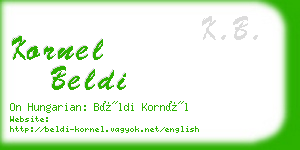kornel beldi business card